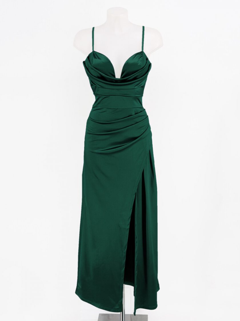 Vestido Seda Cascada Espalda Cruzada - Imagen 3
