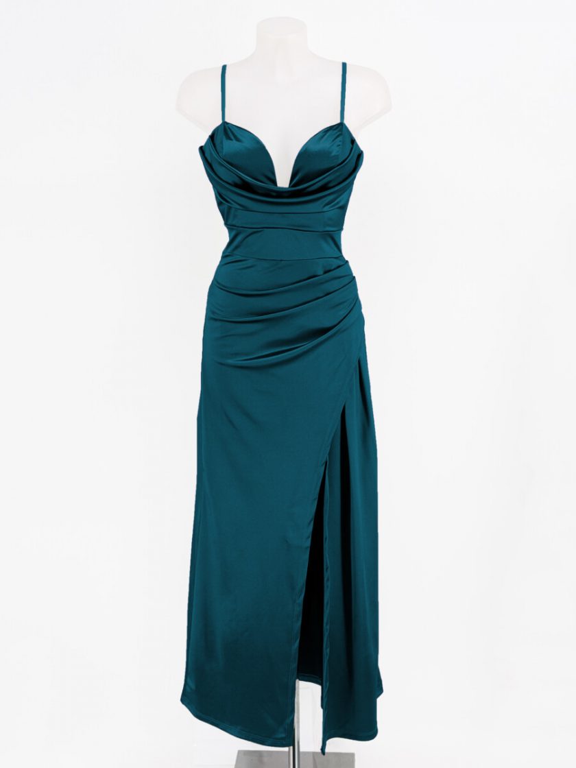 Vestido Seda Cascada Espalda Cruzada - Imagen 2
