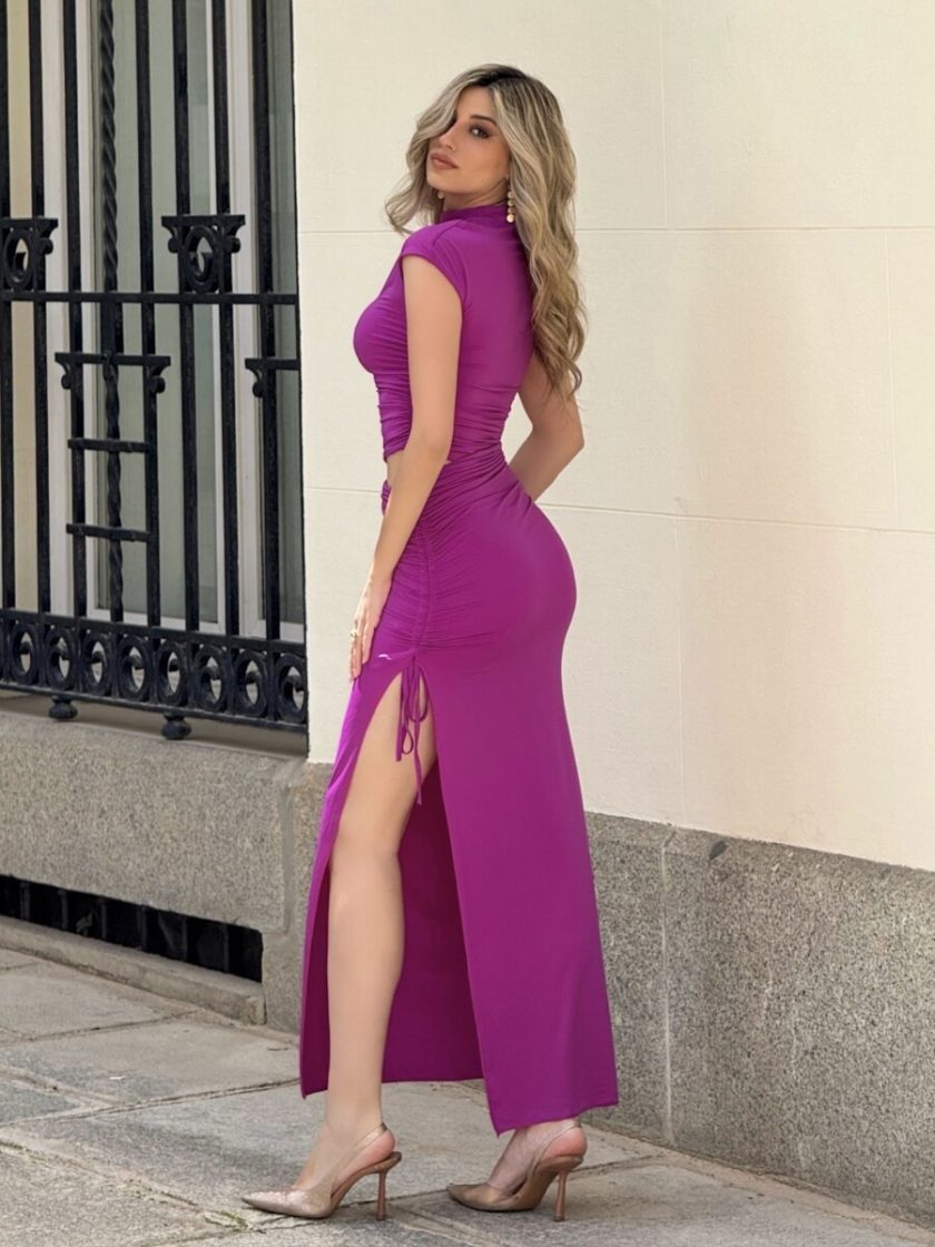 Vestido Manga Corta Cuello - Imagen 4