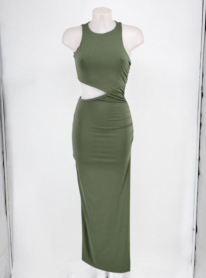 Vestido Halter Abertura Cintura