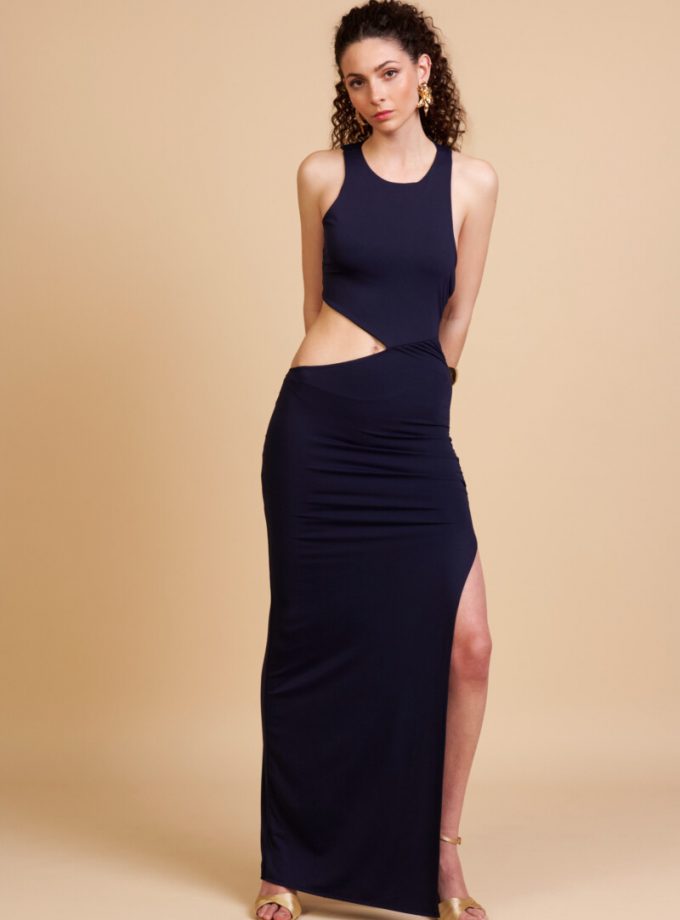 Vestido Halter Abertura Cintura