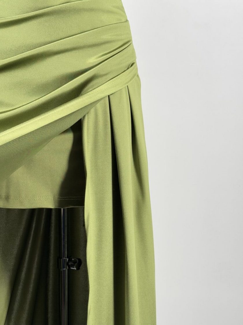 Vestido Seda Cascada Espalda Cruzada - Imagen 4