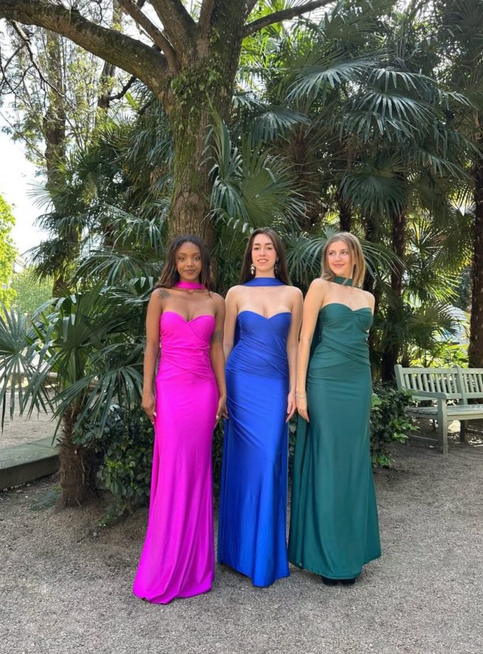 Vestido Sirena Cuello Alas