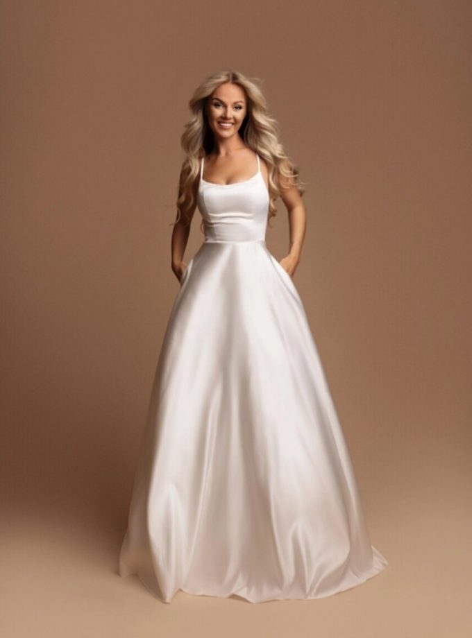 Vestido Seda Novia Bolsillos