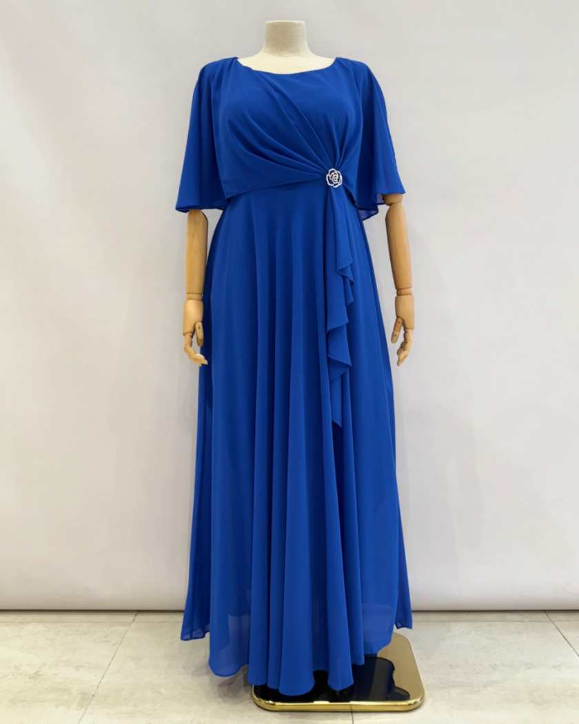 Vestido Capa Broche Flor Curvy - Imagen 7