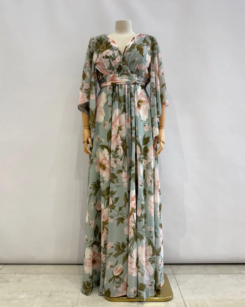 Vestido Gasa Mangas Estampado Curvy - Imagen 5