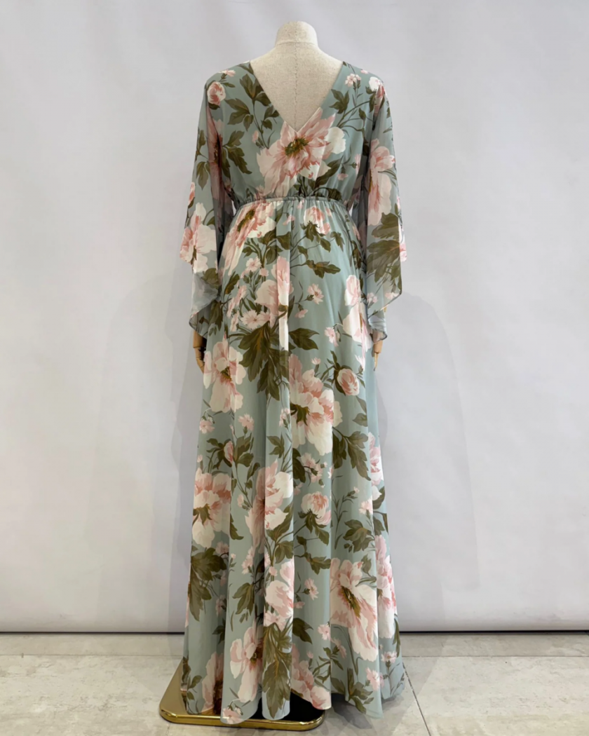 Vestido Gasa Mangas Estampado Curvy - Imagen 6