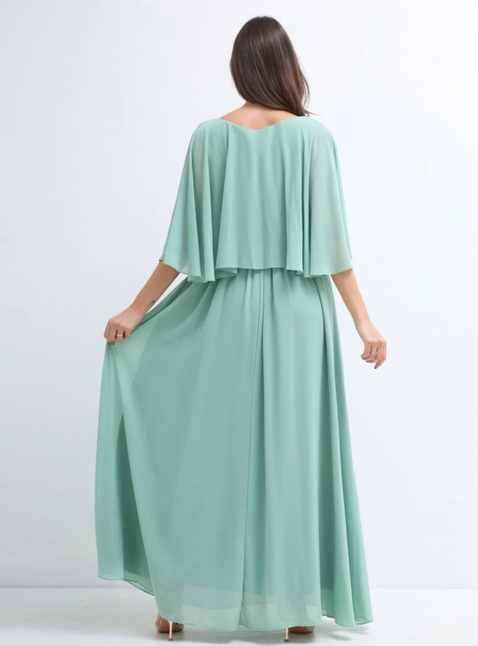 Vestido Capa Cintura Flores Curvy