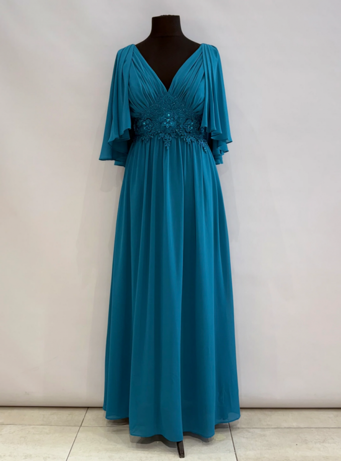 Vestido Capa Cintura Flores Curvy