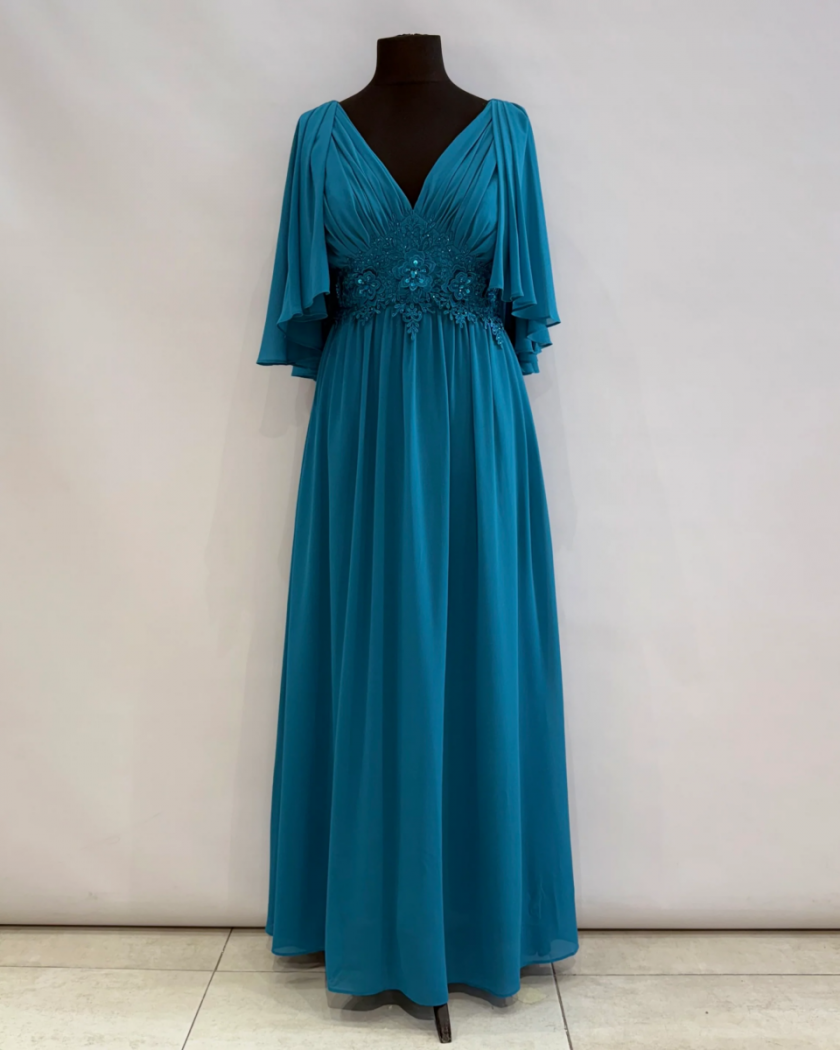 Vestido Capa Cintura Flores Curvy - Imagen 9