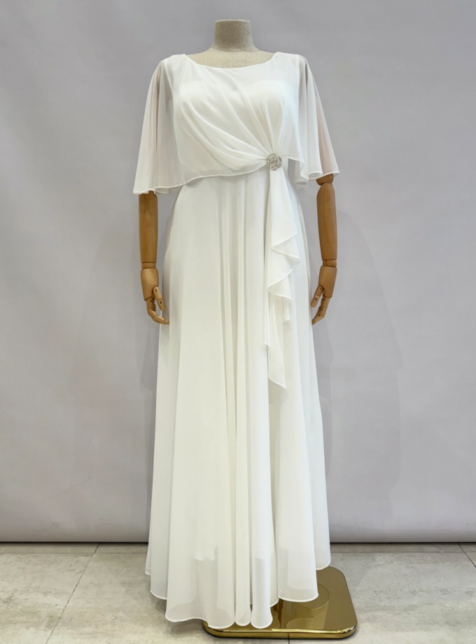 Vestido Capa Broche Flor Curvy Novia