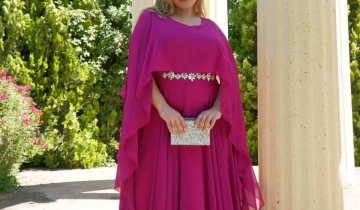 Vestido Capa Larga Aplique Brillos Curvy