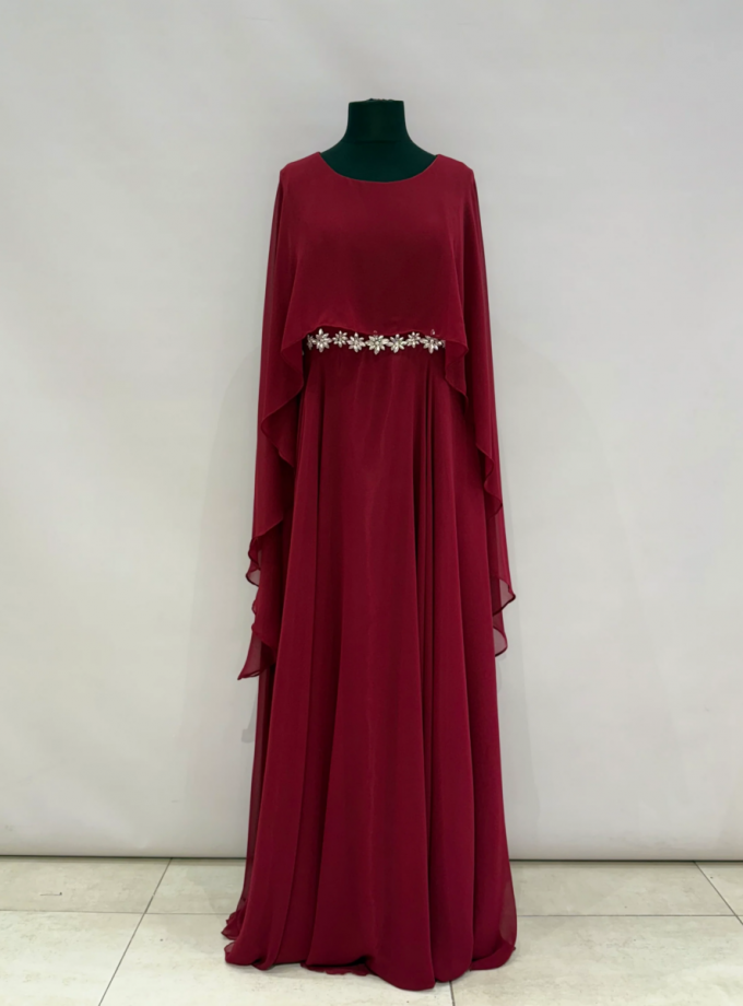 Vestido Capa Larga Aplique Brillos Curvy