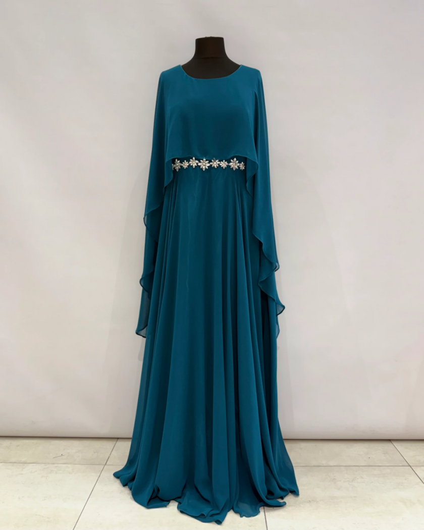 Vestido Capa Larga Aplique Brillos Curvy - Imagen 10