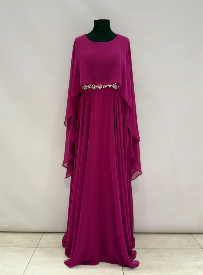 Vestido Capa Larga Aplique Brillos Curvy