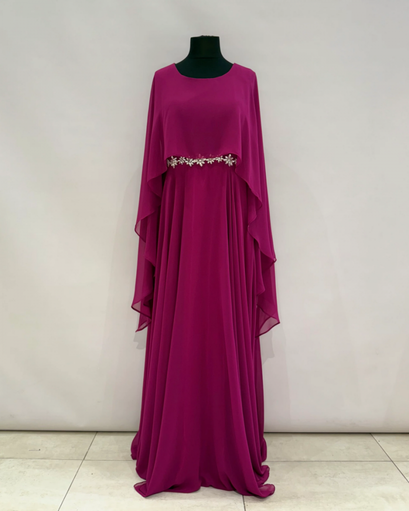 Vestido Capa Larga Aplique Brillos Curvy - Imagen 2