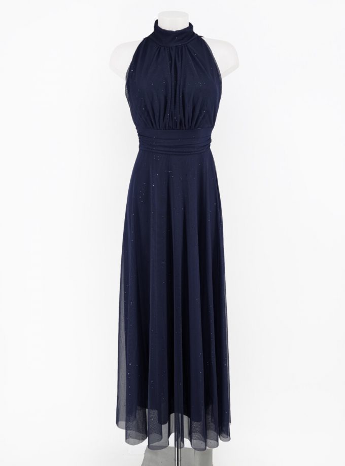 Vestido Tul Basic Halter Brillos