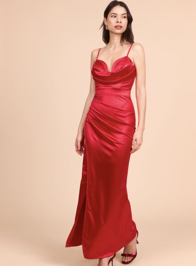 Vestido Seda Cascada Tirantes