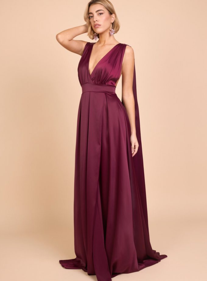 Vestido Seda Escote Alas