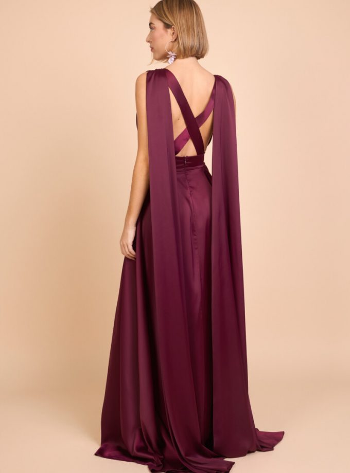 Vestido Seda Escote Alas