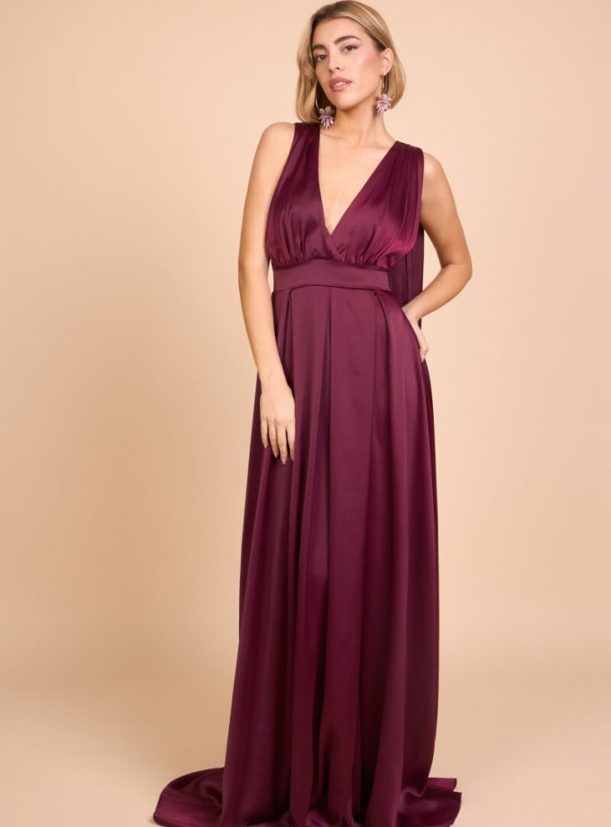 Vestido Seda Escote Alas