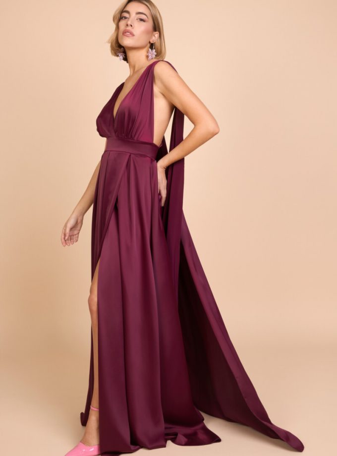 Vestido Seda Escote Alas