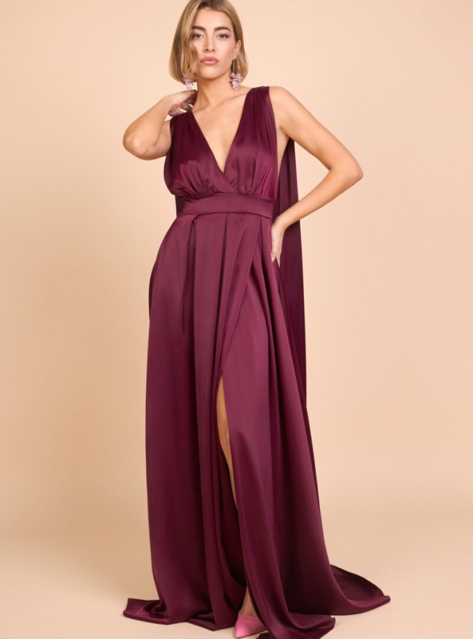 Vestido Seda Escote Alas