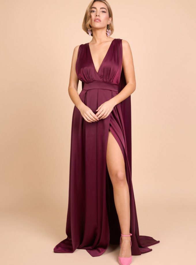 Vestido Seda Escote Alas