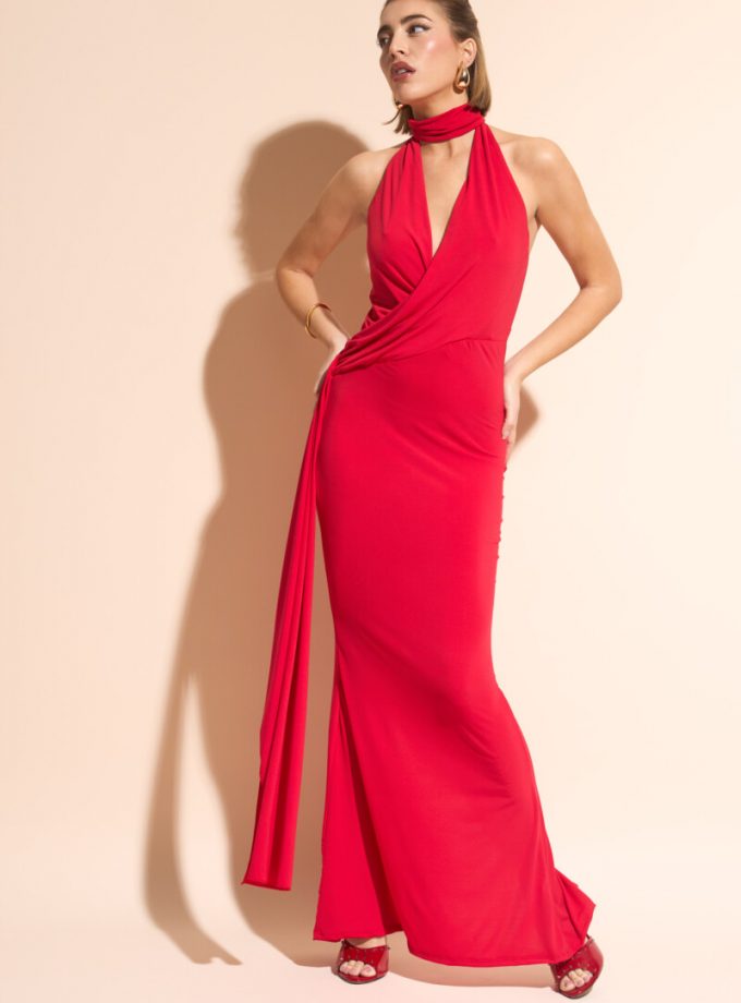 Vestido Escote Cruzado Cuello