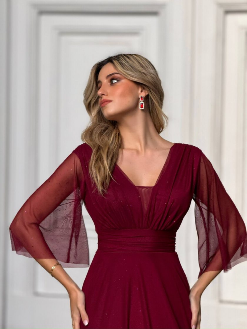 Vestido Tul Basic Manga Larga Brillos - Imagen 13