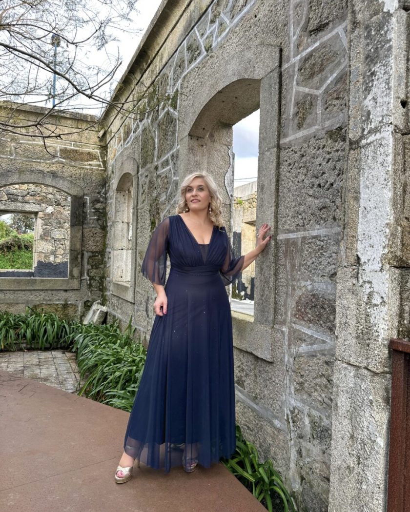 Vestido Tul Basic Manga Larga Brillos - Imagen 9