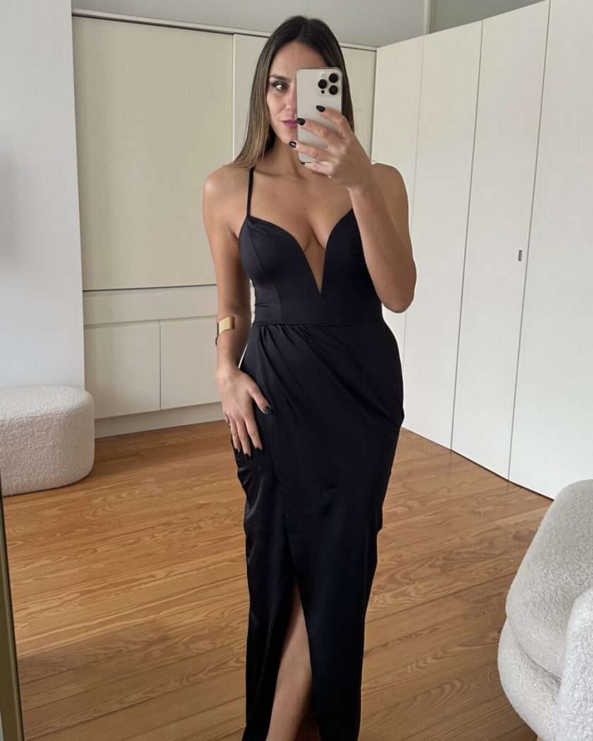 Vestido Uve Tirantes Terciopelo