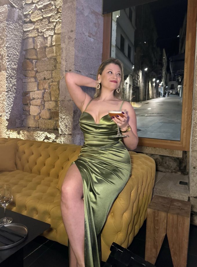 Vestido Seda Cascada Tirantes