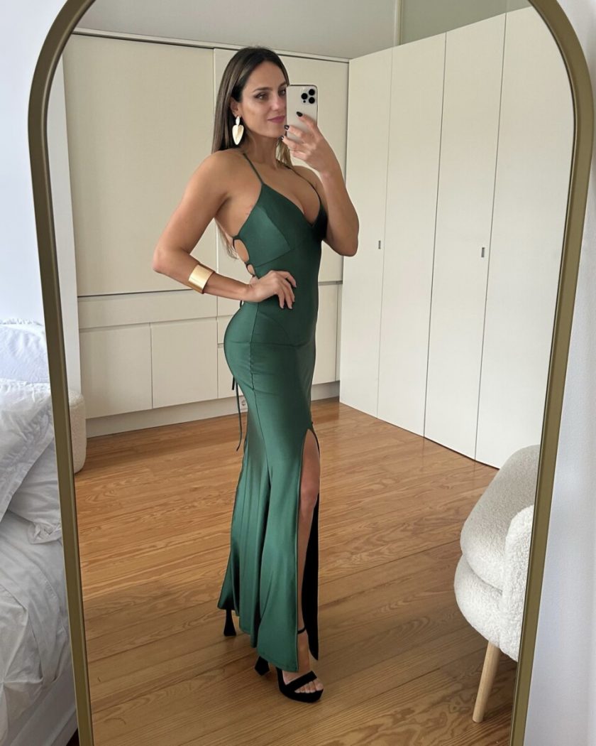 Vestido Seda Espalda Cruzada Escote triángulo - Imagen 12