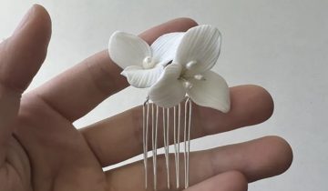 Tocado Mini Peineta Flor Perlas