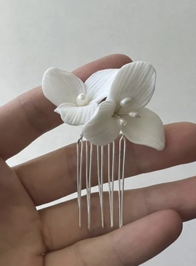 Tocado Mini Peineta Flor Perlas