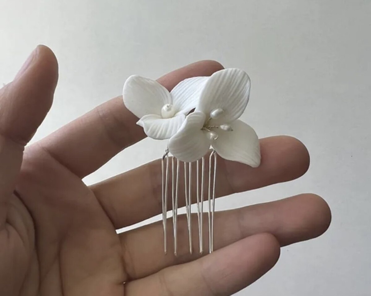 Tocado Mini Peineta Flor Perlas