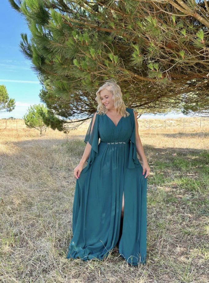 Vestido Mangas Cadena Cintura Curvy