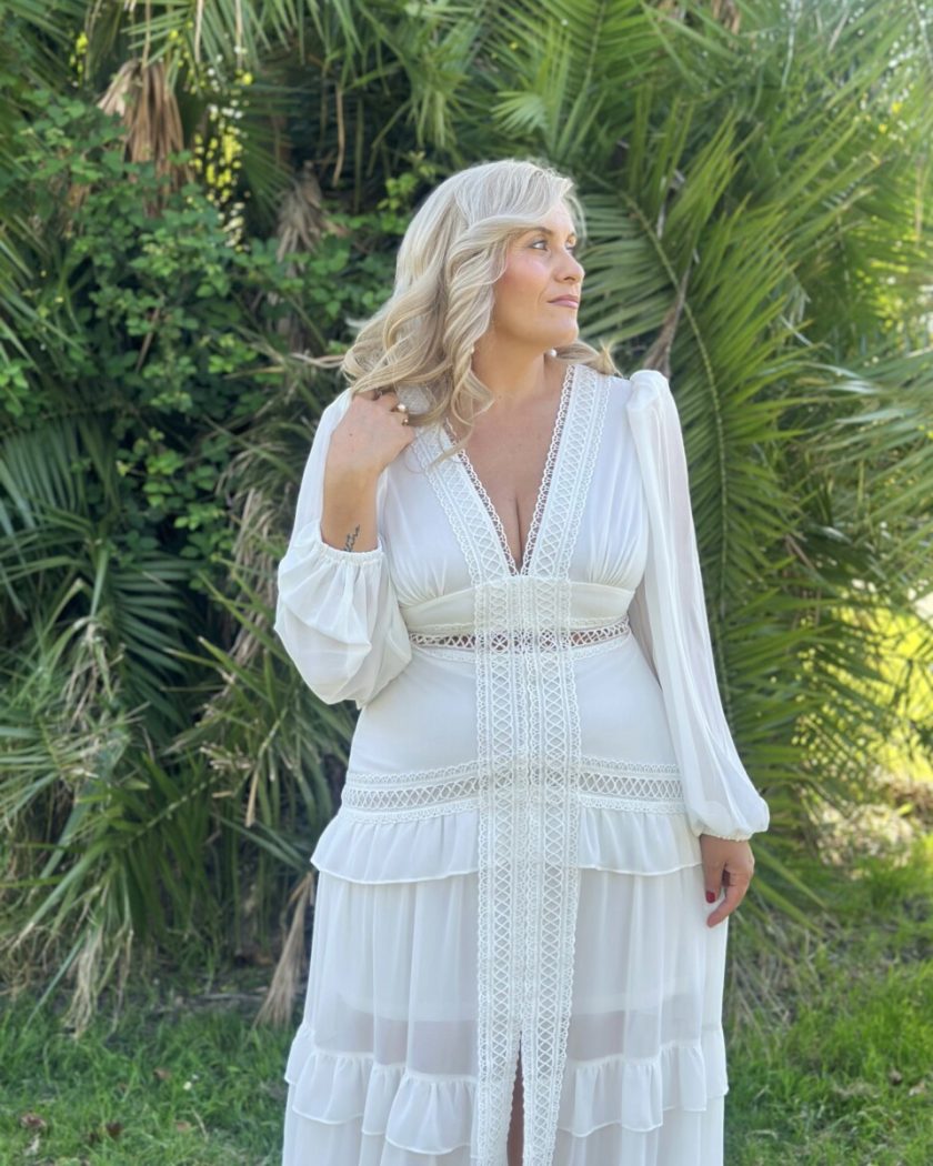 Vestido Boho Mangas Curvy Novia - Imagen 3