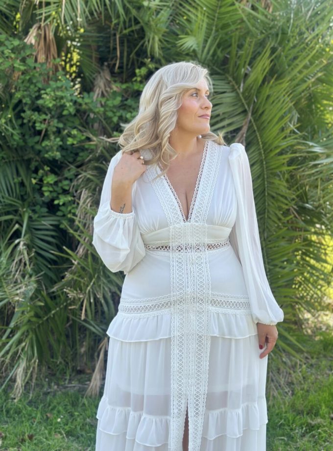 Vestido Boho Mangas Novia