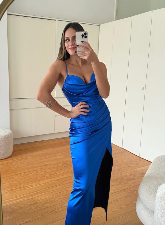 Vestido Seda Cascada Tirantes