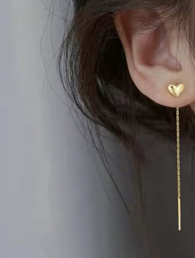 Pendientes Corazón Cadena