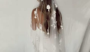 Tocado Velo Flores Perlas
