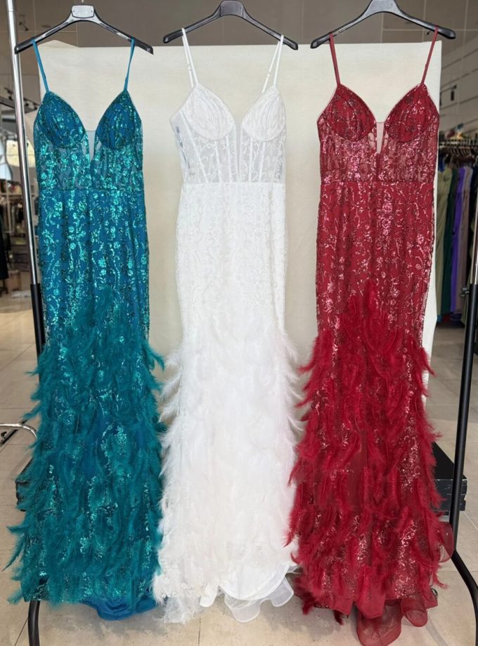 Vestido Sirena Novia Plumas