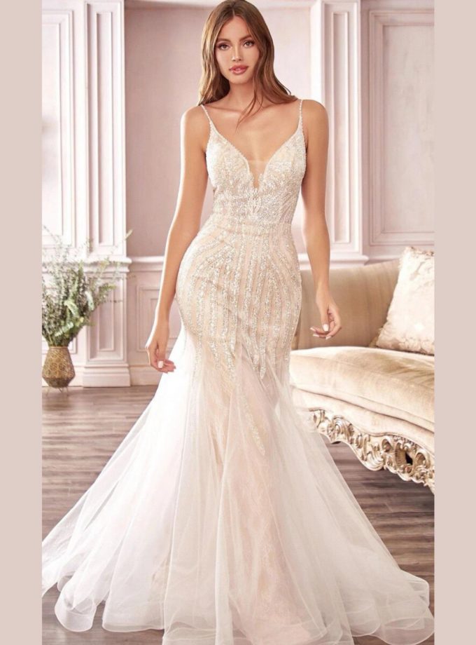 Vestido Sirena Brillo Tirantes