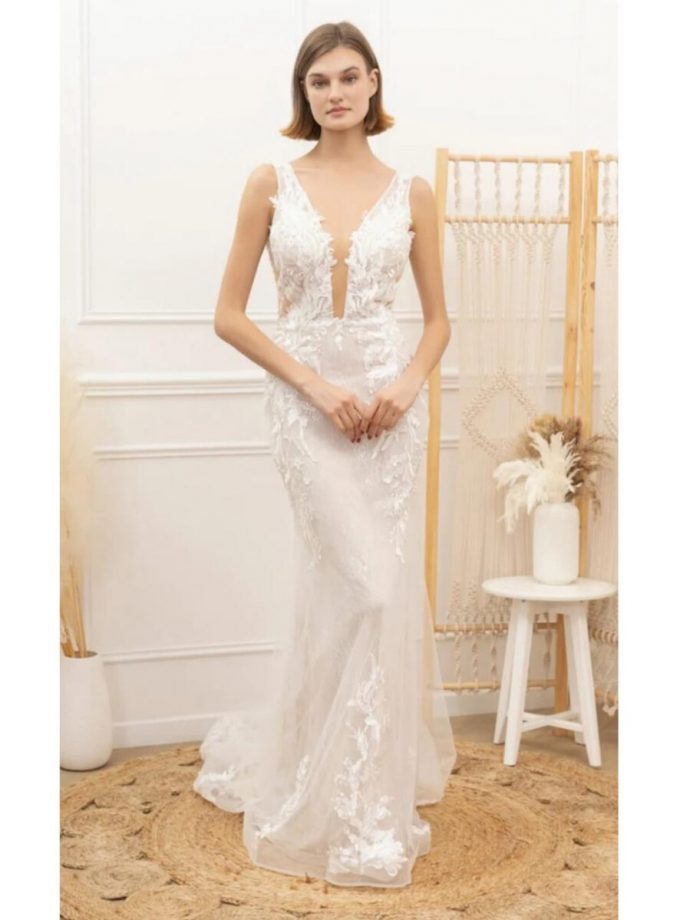 Vestido Sirena Encaje Cola