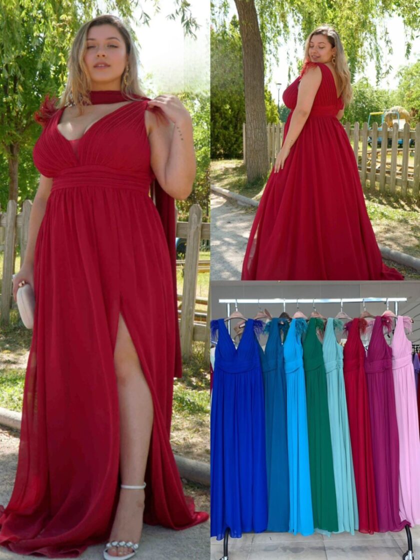 Vestido Curvy Plumas Hombros - Imagen 9