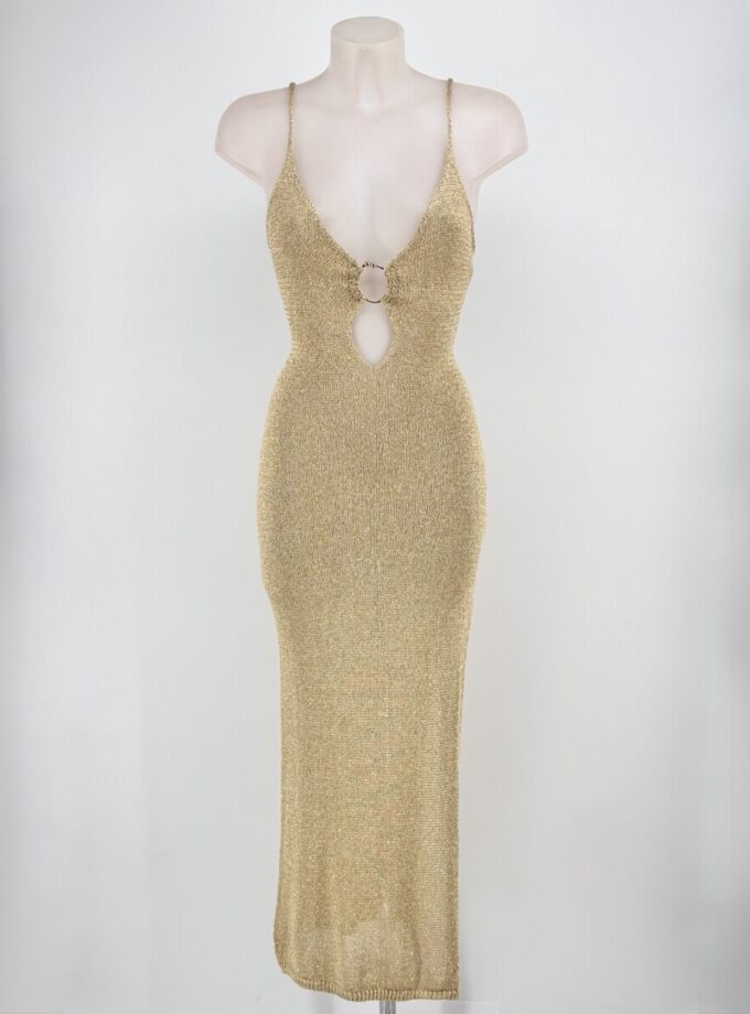 Vestido Punto Escote Aro