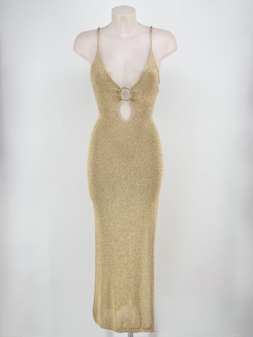 Vestido Punto Escote Aro