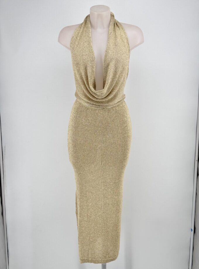 Vestido Punto Escote Cascada